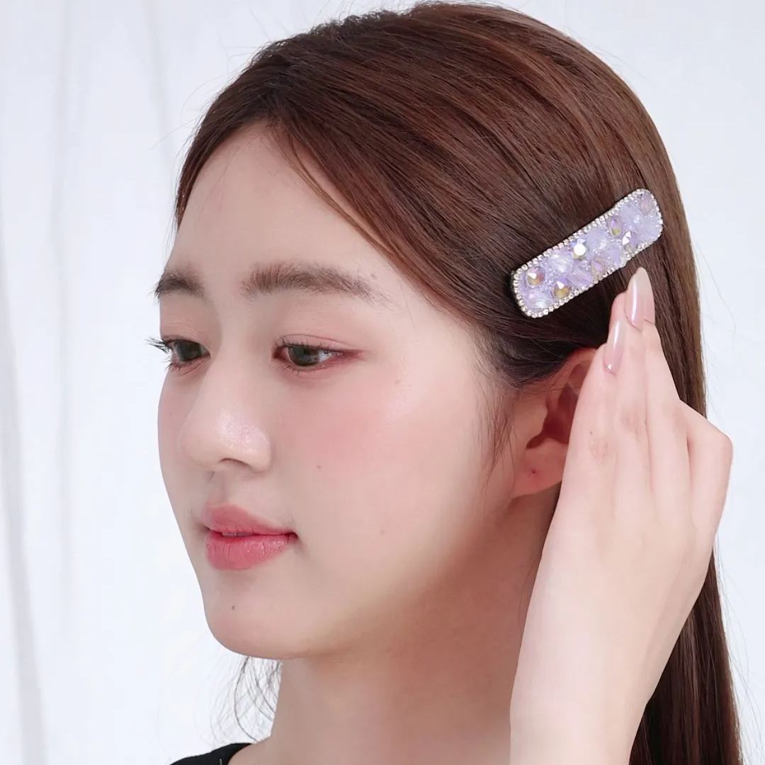 高級感彩色水晶髮夾