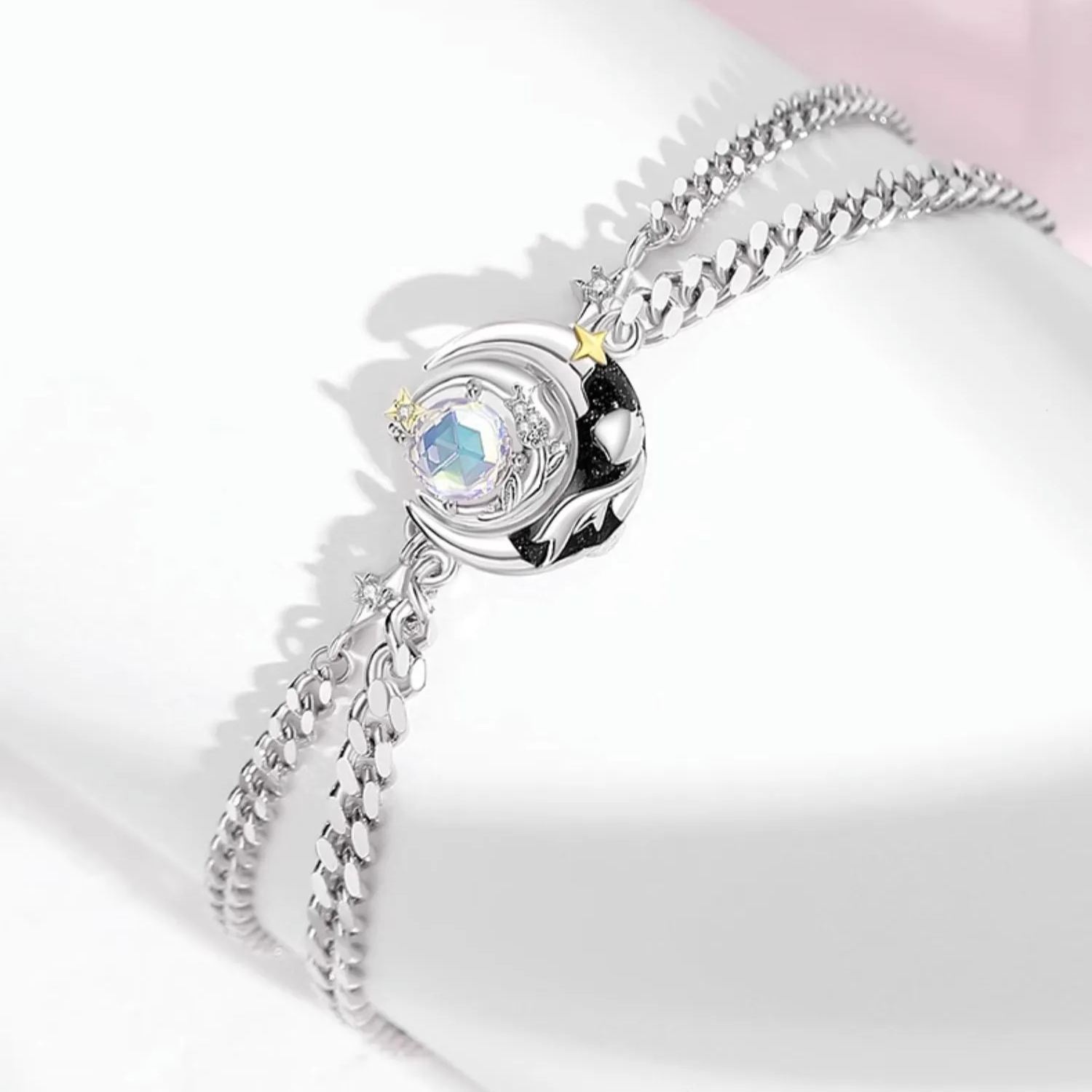 小王子與玫瑰純銀情侶手鍊