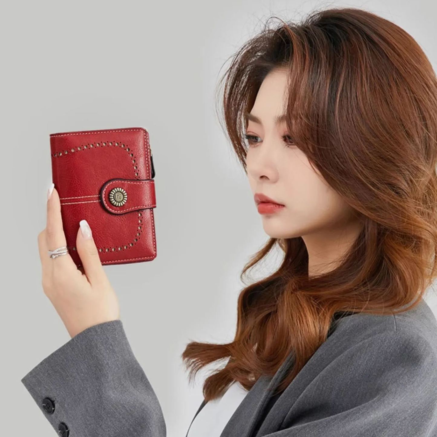 精緻鏤空高檔零皮夾大容量卡包