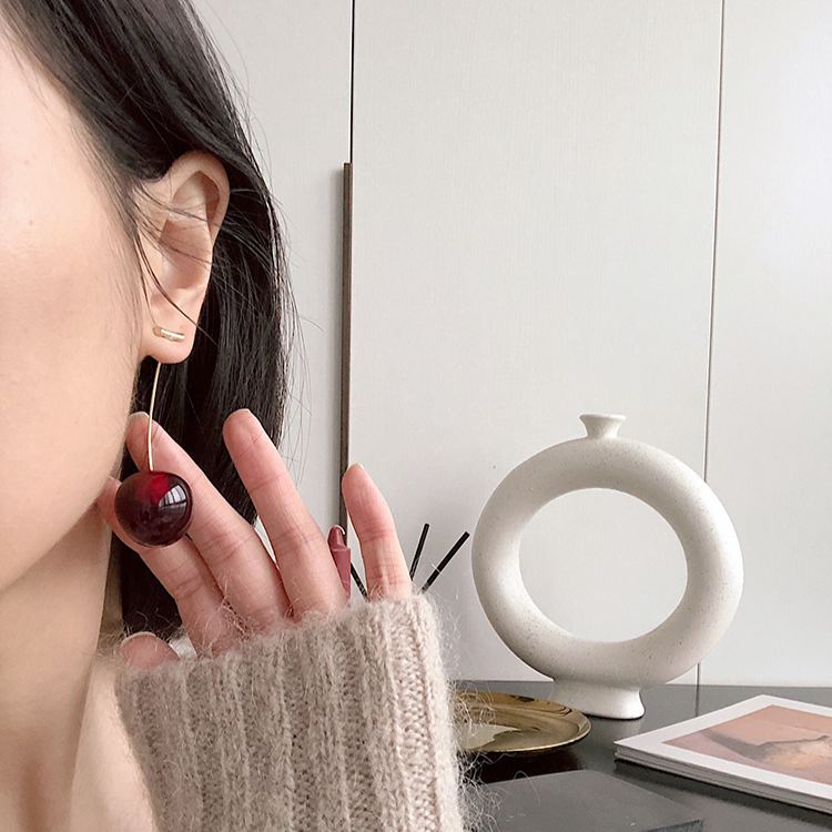 可可愛愛 大櫻桃耳環 