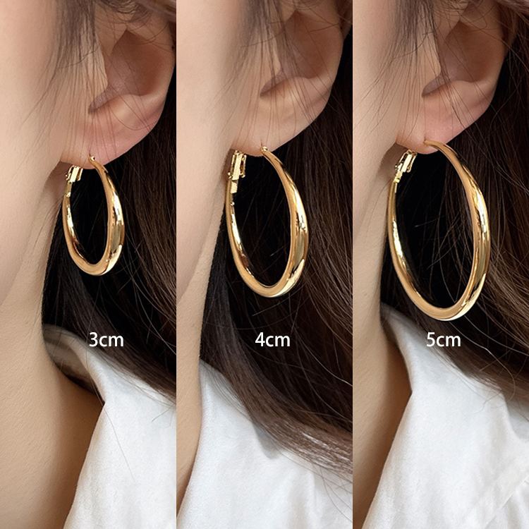 圈圈素圈大圈金屬耳環