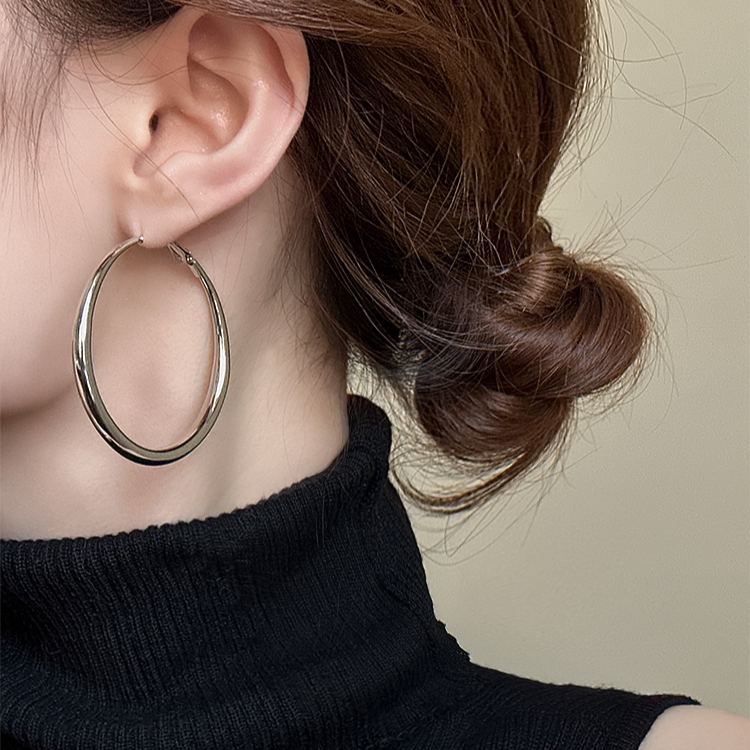 圈圈素圈大圈金屬耳環