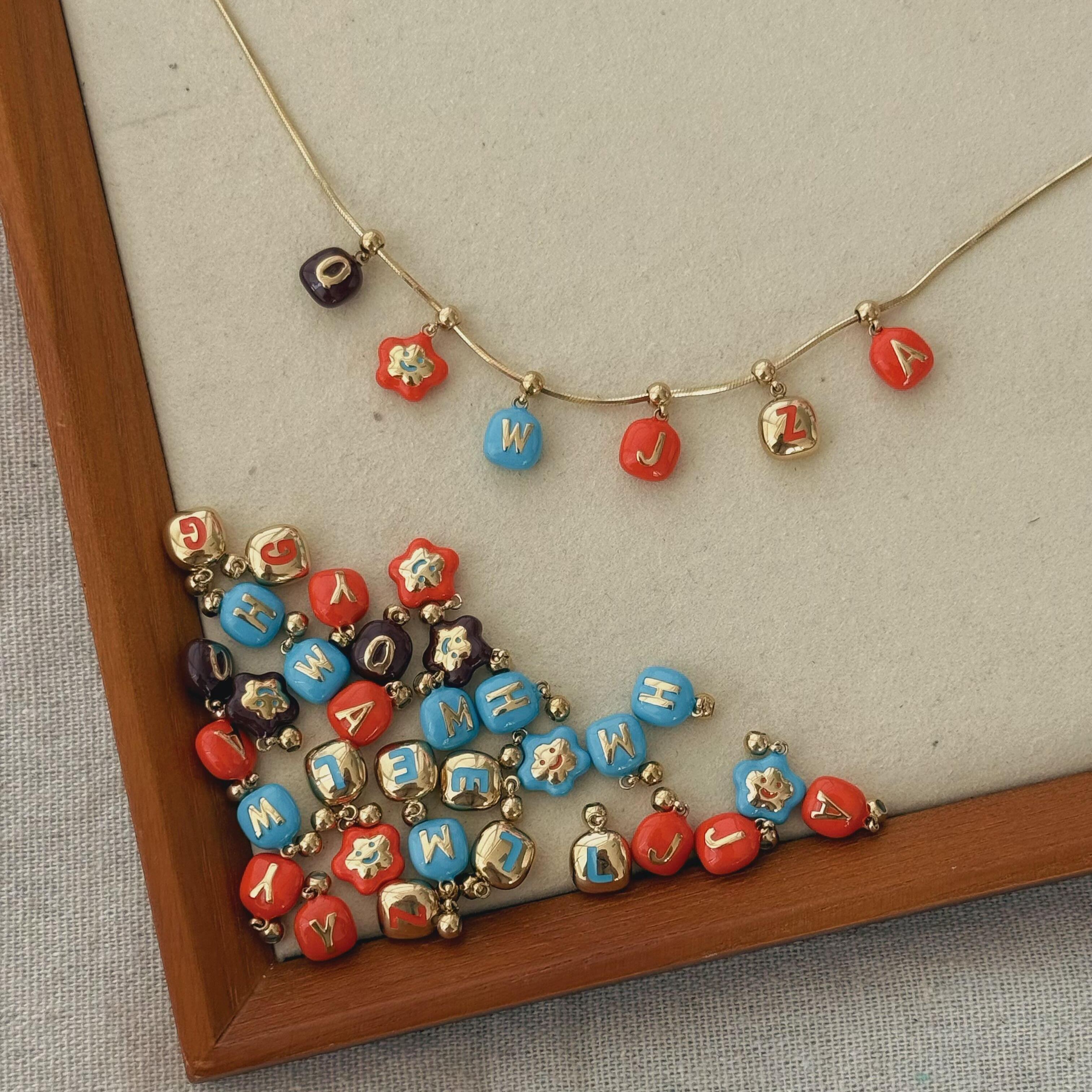 小方豆DIY字母多巴胺吊墜項錬