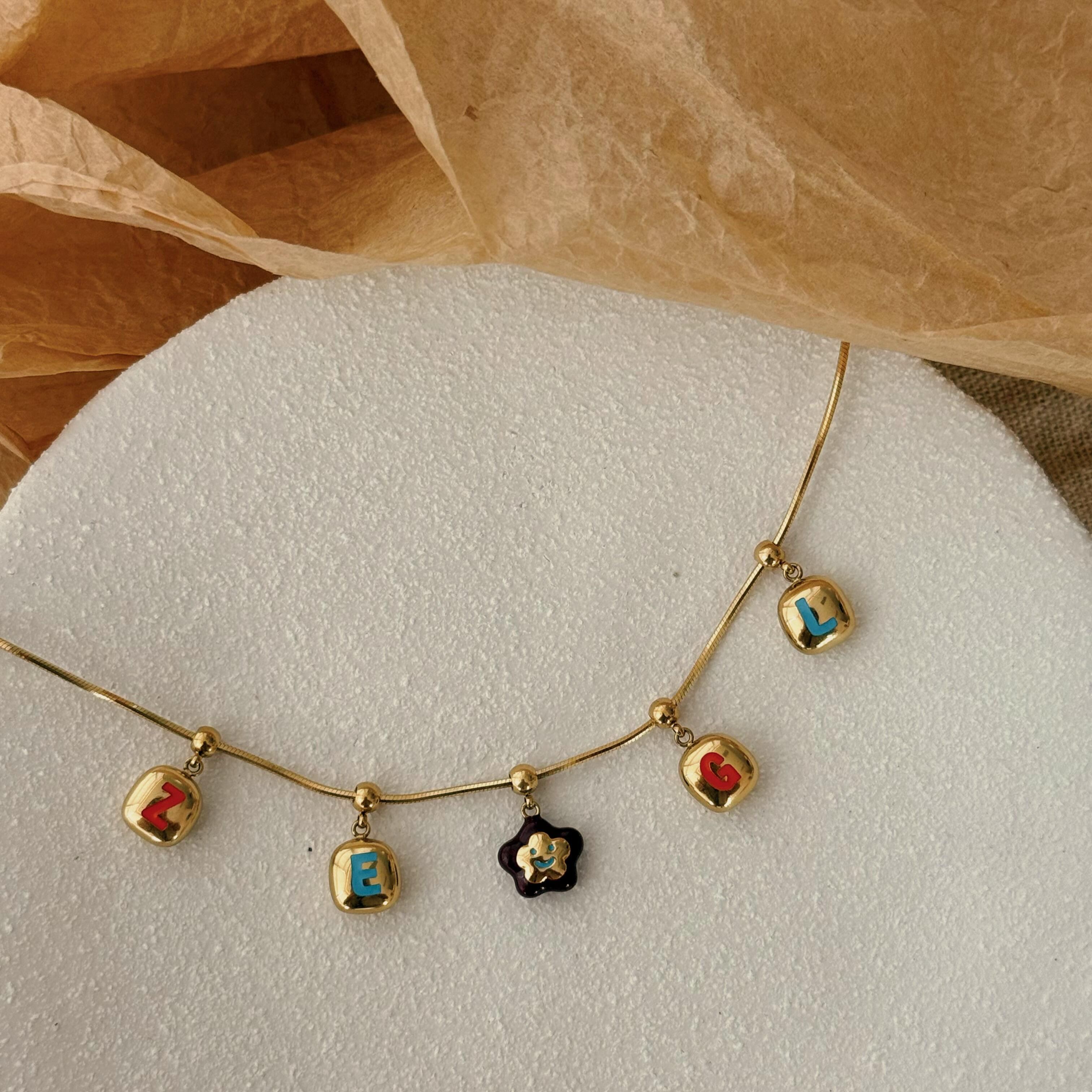 小方豆DIY字母多巴胺吊墜項錬