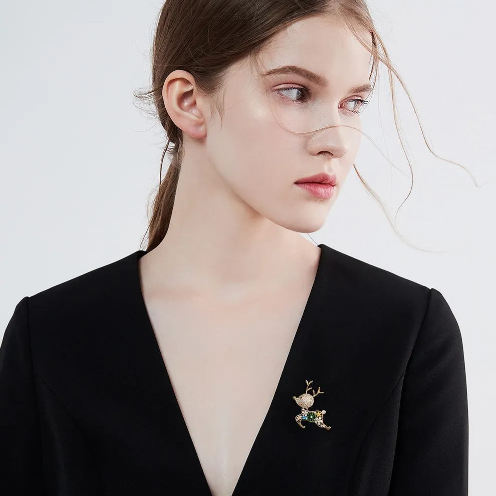 聖誕節可愛小麋鹿胸針