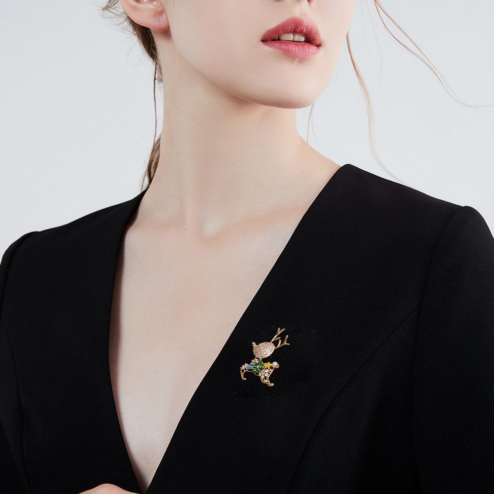 聖誕節可愛小麋鹿胸針