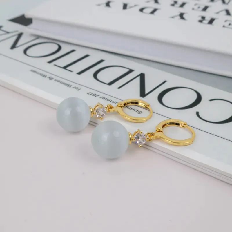 復古氣質貓眼石耳環