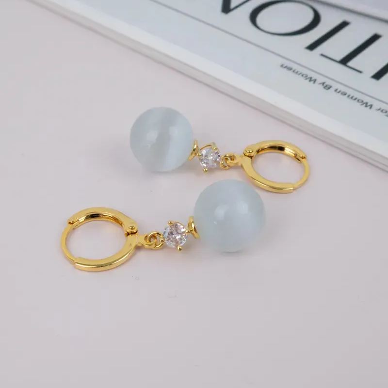 復古氣質貓眼石耳環