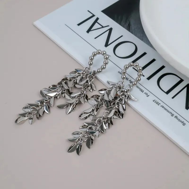 「銀河記憶」麥穗長款流蘇耳環