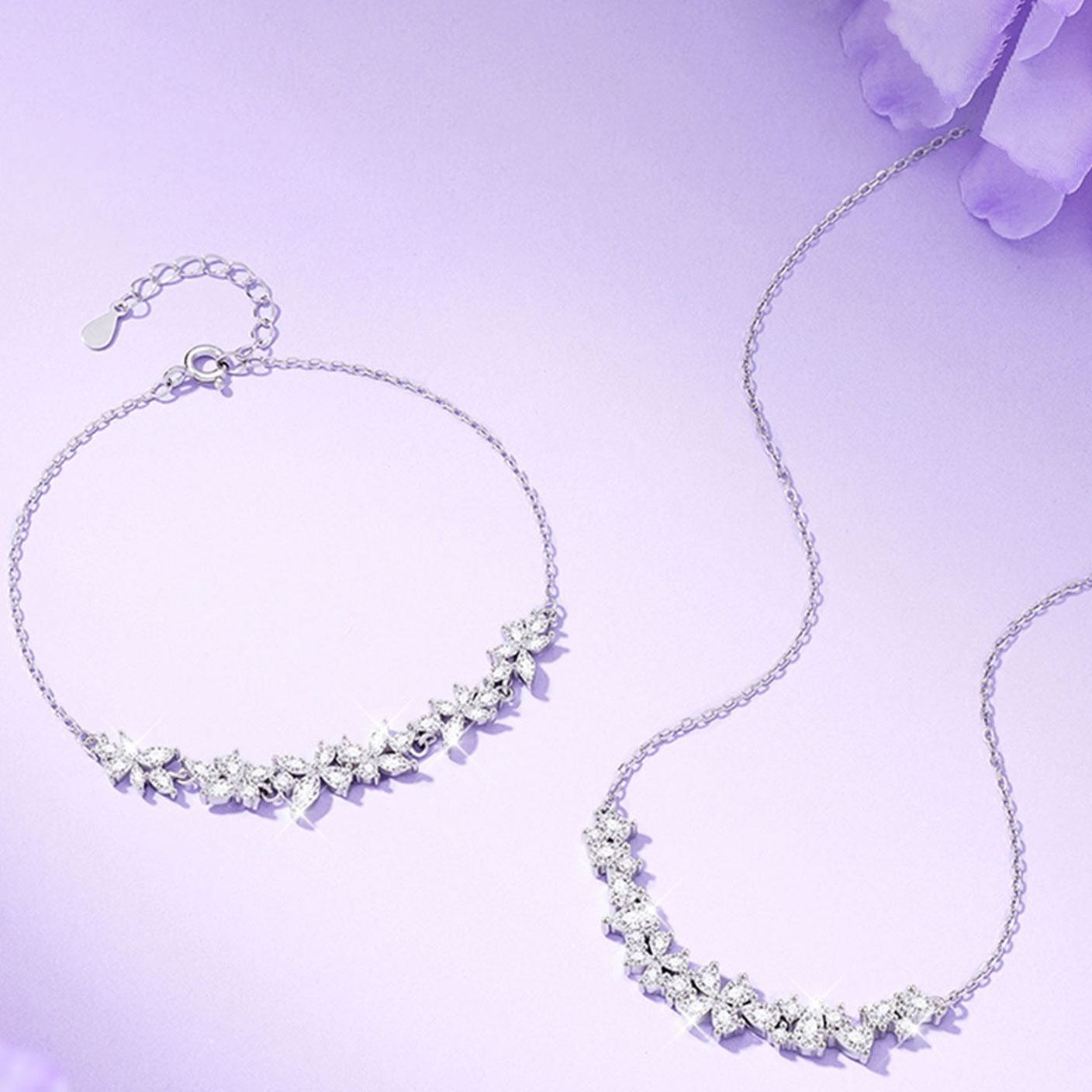 紫藤花盛開 幸福自來 手錬項錬組