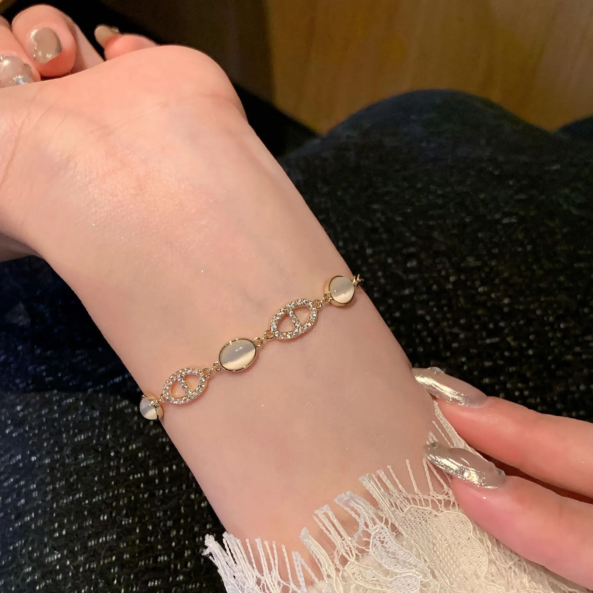 貓眼石豬鼻子氣質手繩