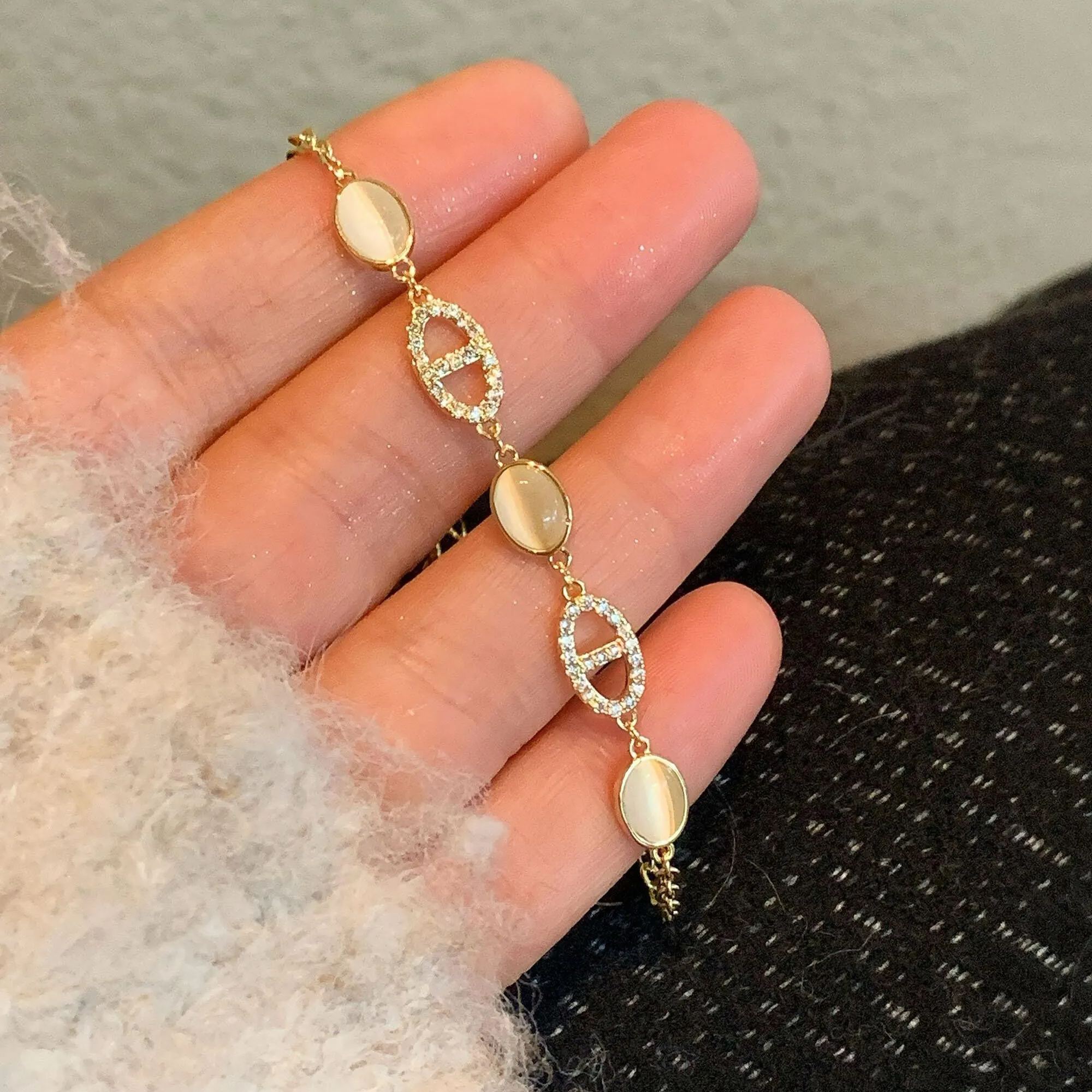 貓眼石豬鼻子氣質手繩