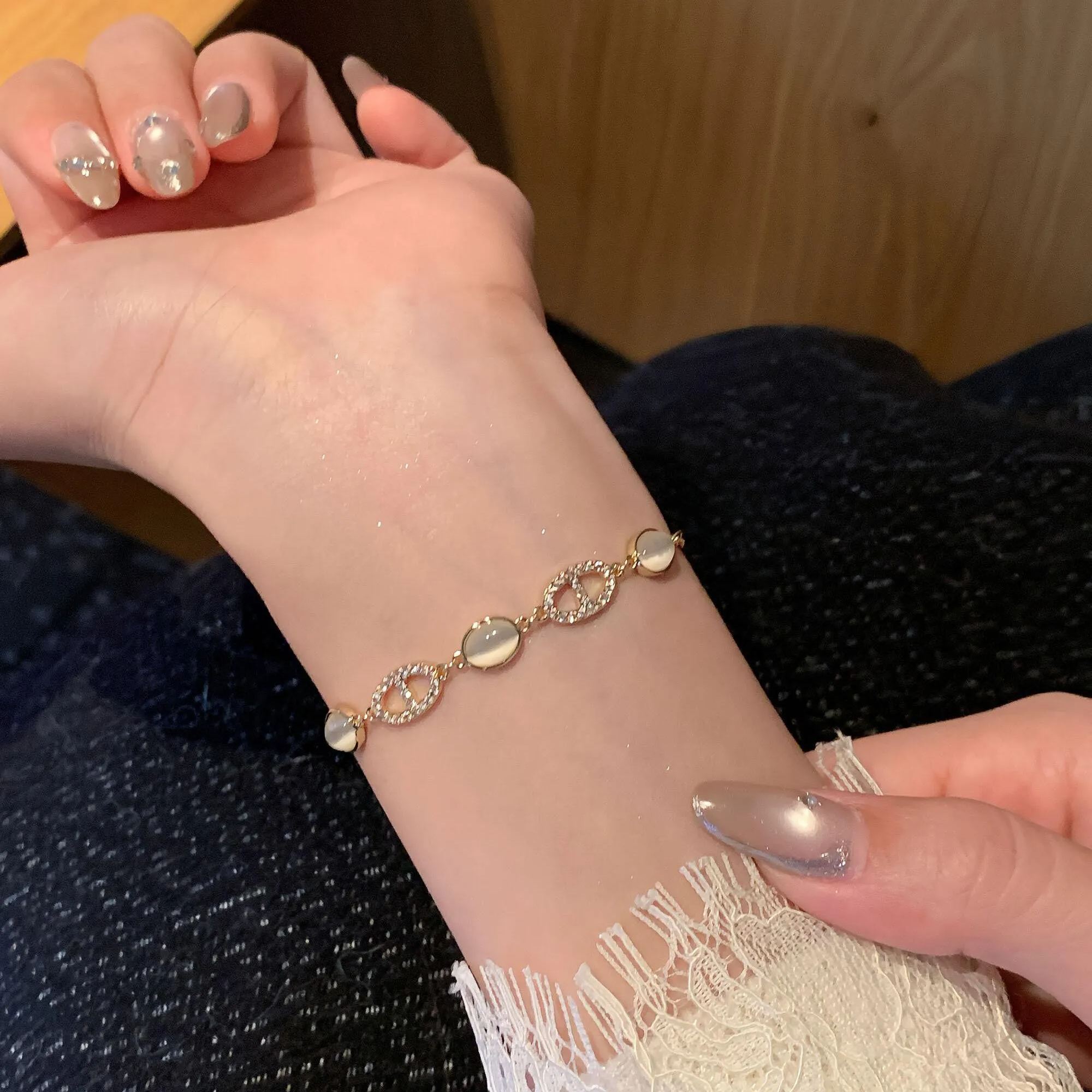 貓眼石豬鼻子氣質手繩