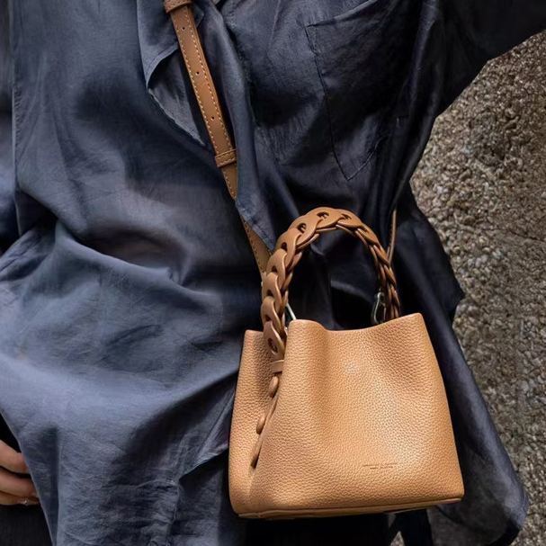 簡約百搭純牛皮手提包斜肩包