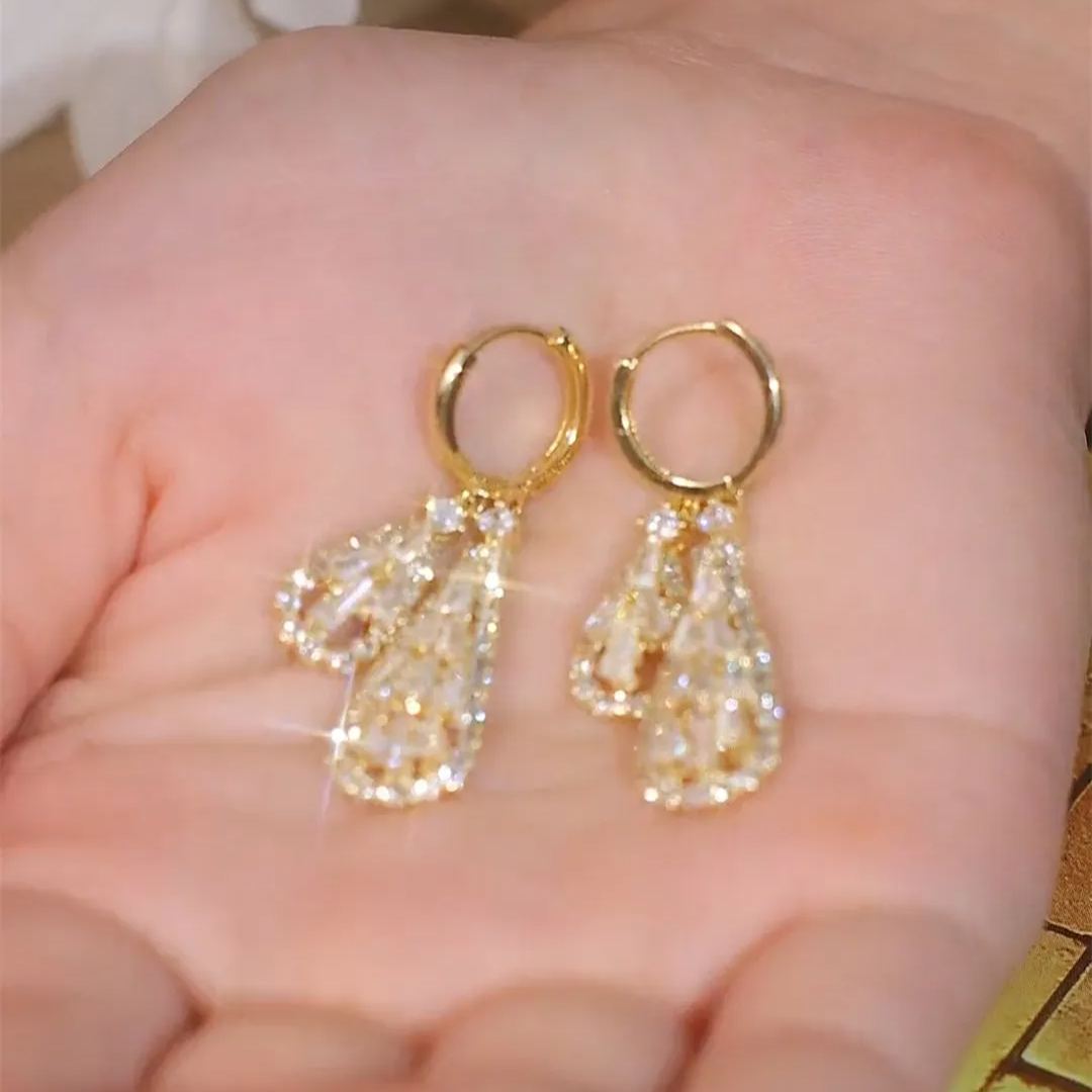 韓式名媛風鋯石耳環