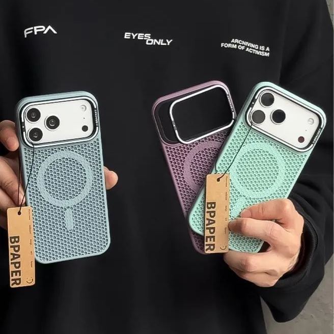 「散熱透氣支架」MagSafe磁吸蜂窩散熱防摔保護殼