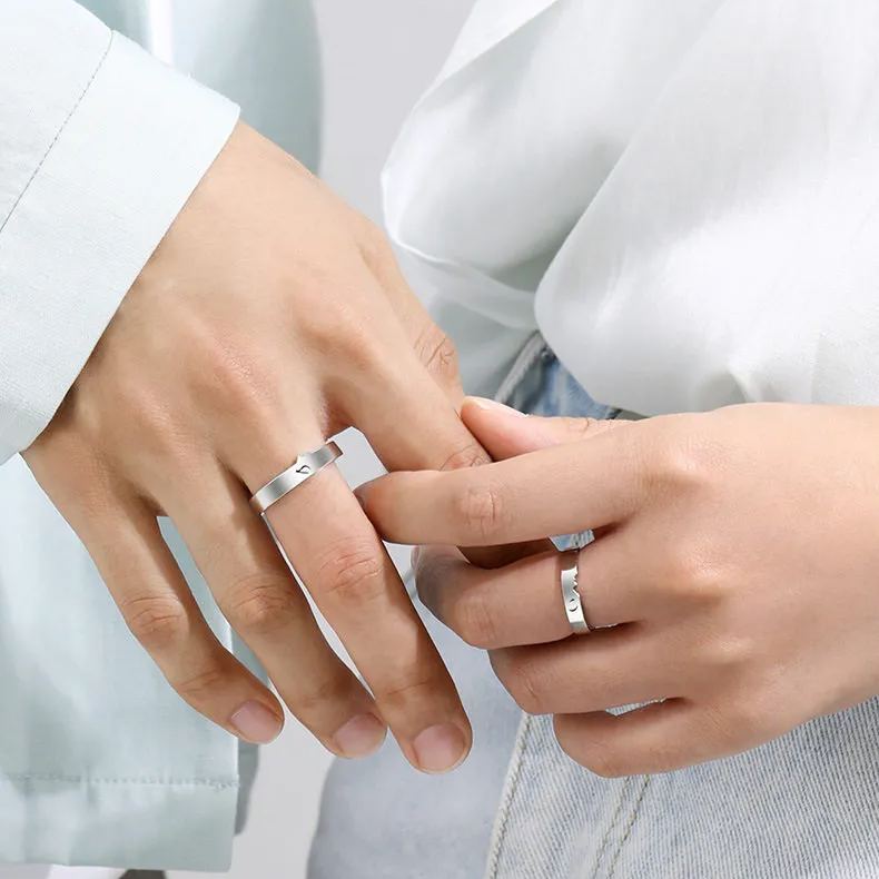 一吻定情合二為一情侶對戒