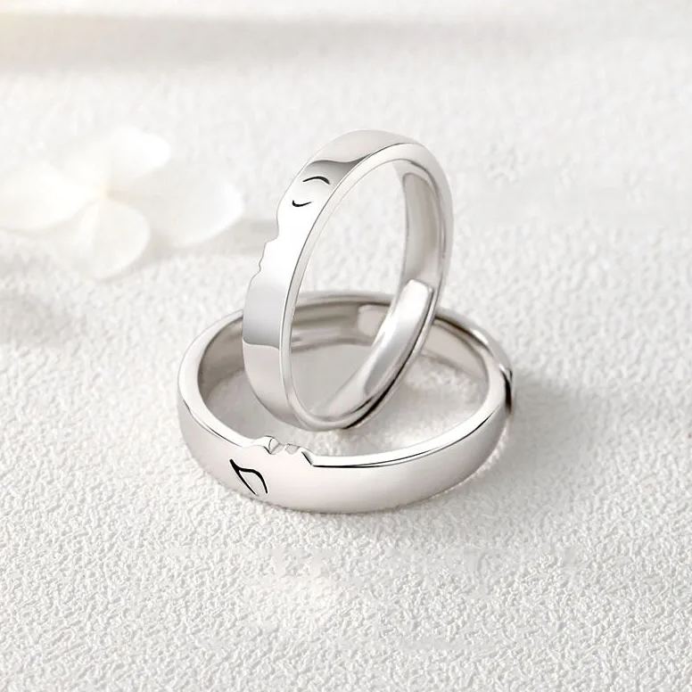 一吻定情合二為一情侶對戒