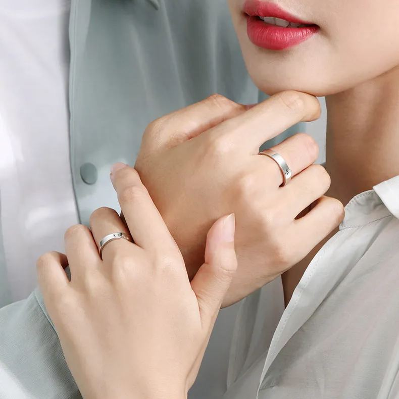 一吻定情合二為一情侶對戒