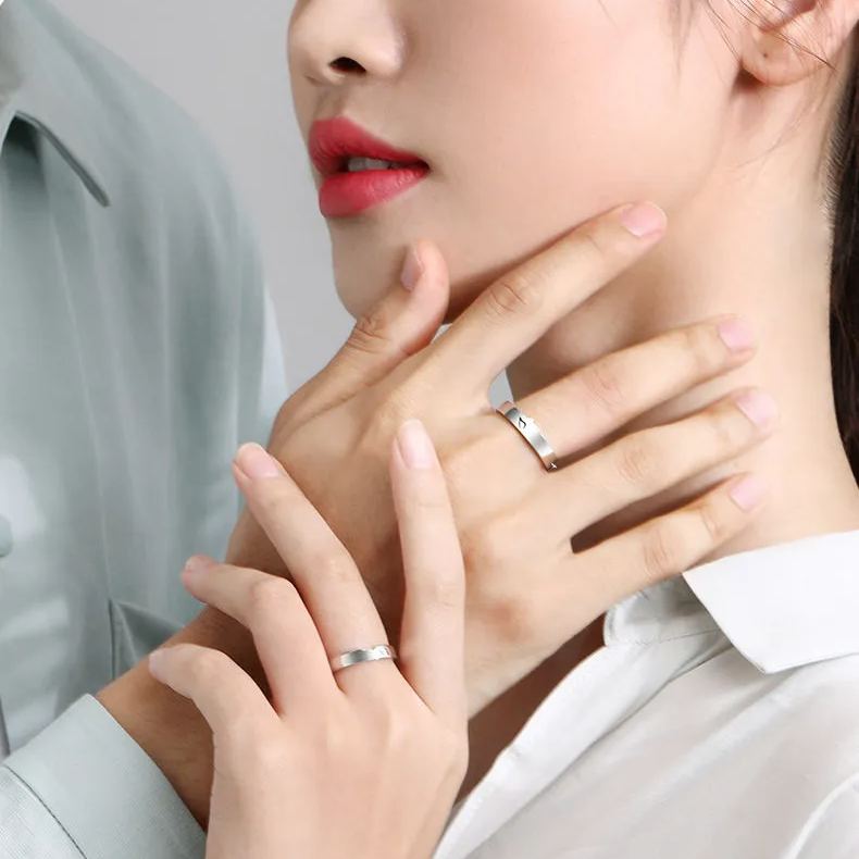 一吻定情合二為一情侶對戒