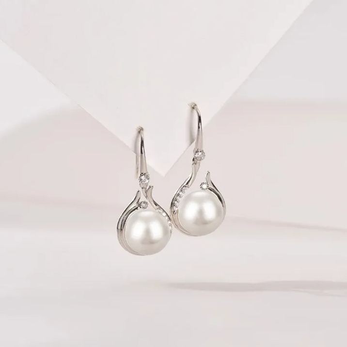 高級感淡水珍珠水滴耳環