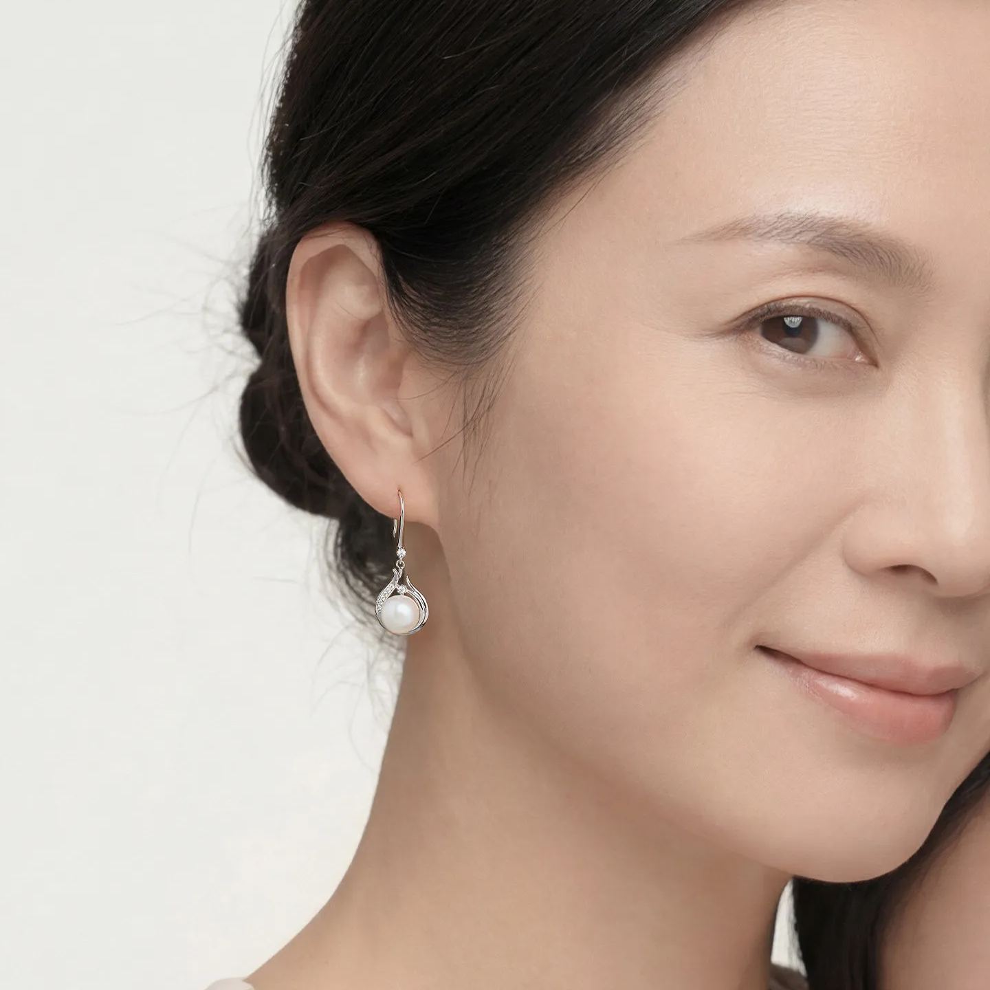 高級感淡水珍珠水滴耳環