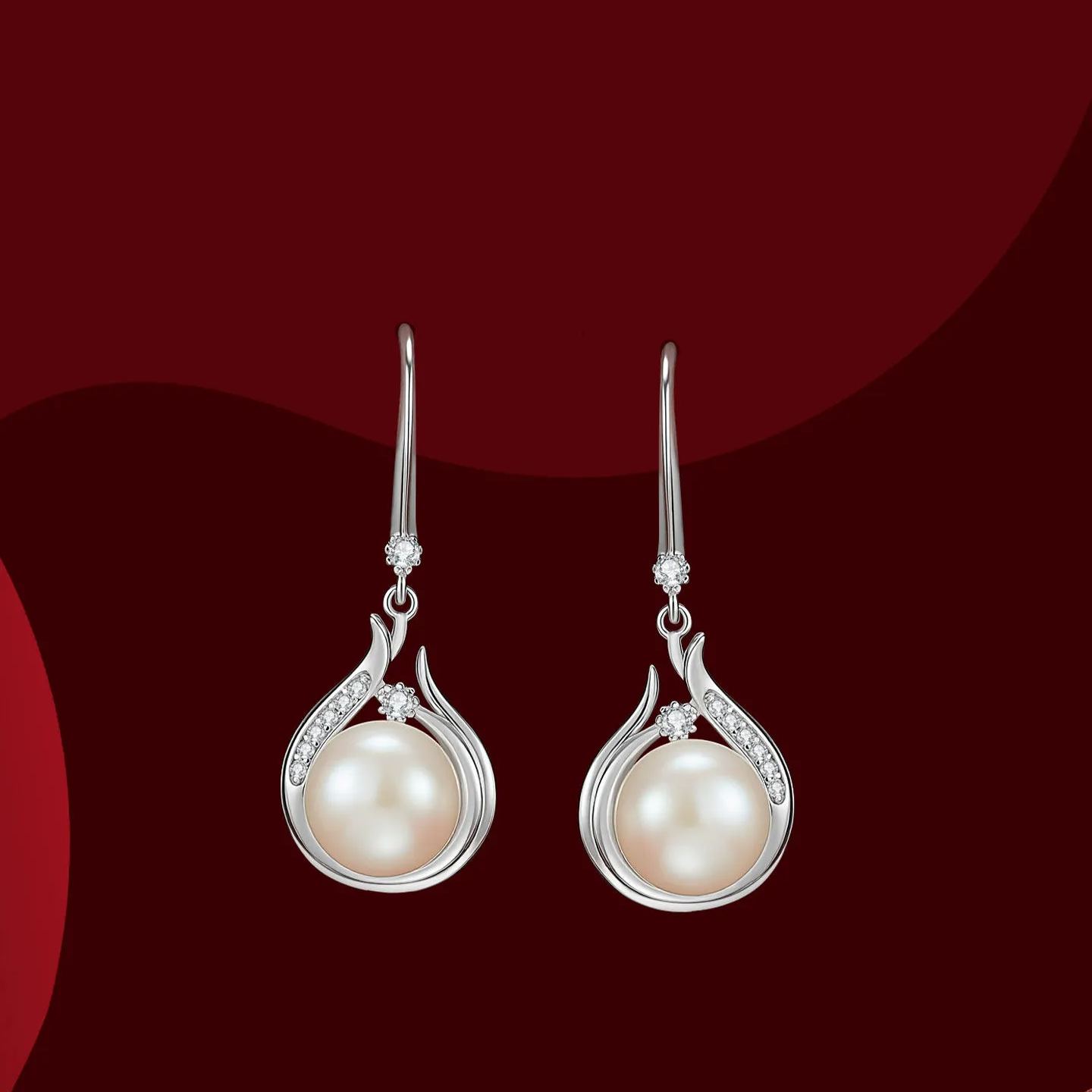 高級感淡水珍珠水滴耳環