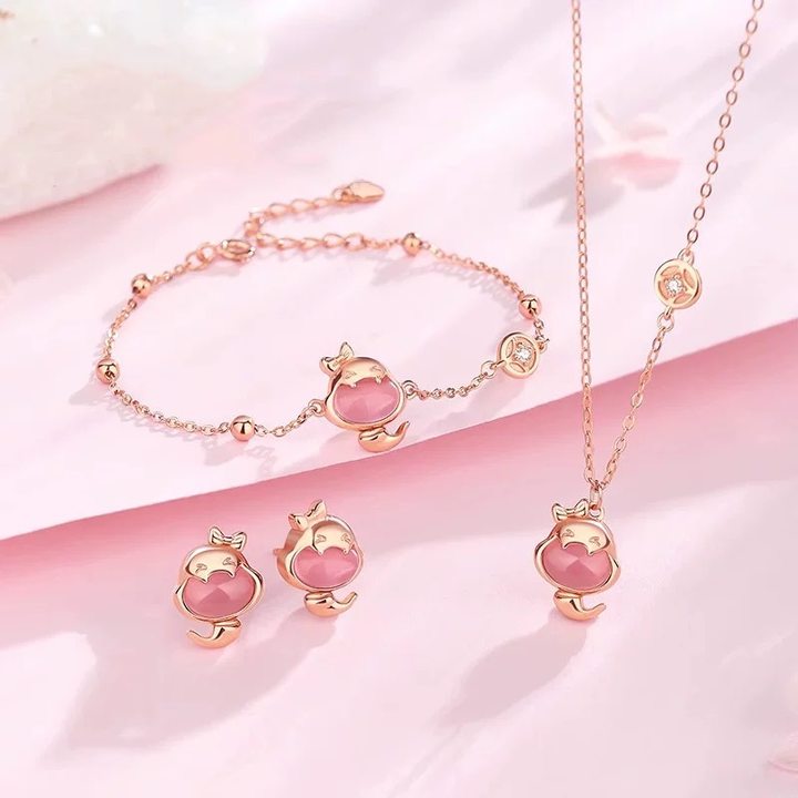 2025新款粉萌蛇好運純銀項鍊