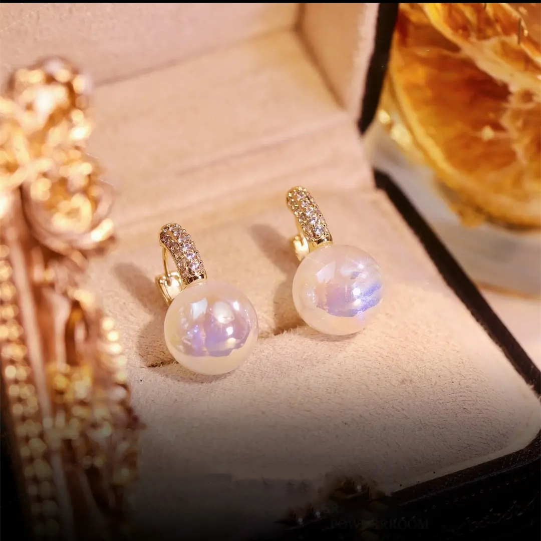 微鑲極光珠百搭耳環