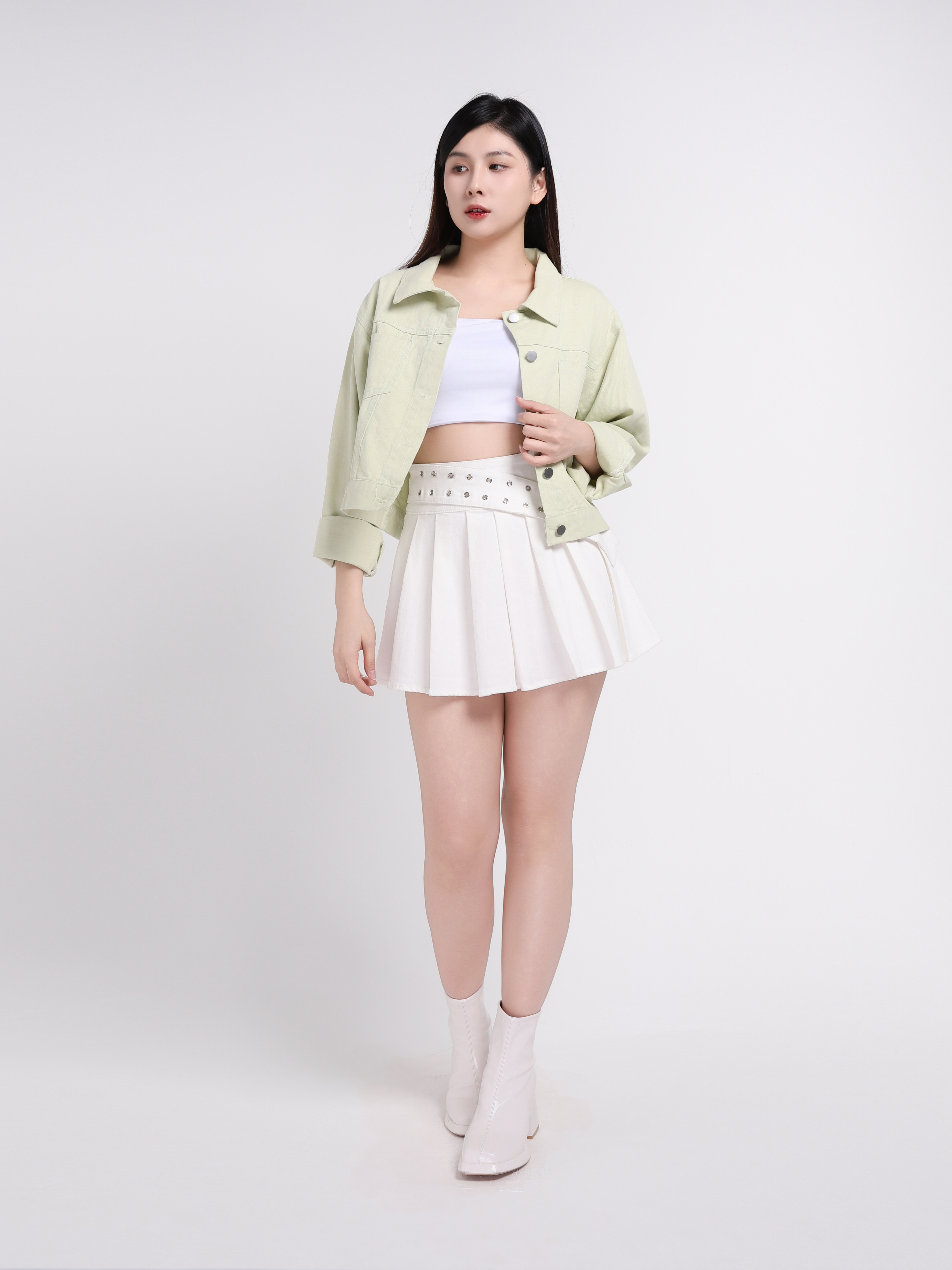 Front Button Long Sleeve Jacket 45006