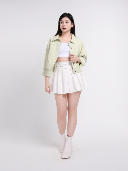 Front Button Long Sleeve Jacket 45006