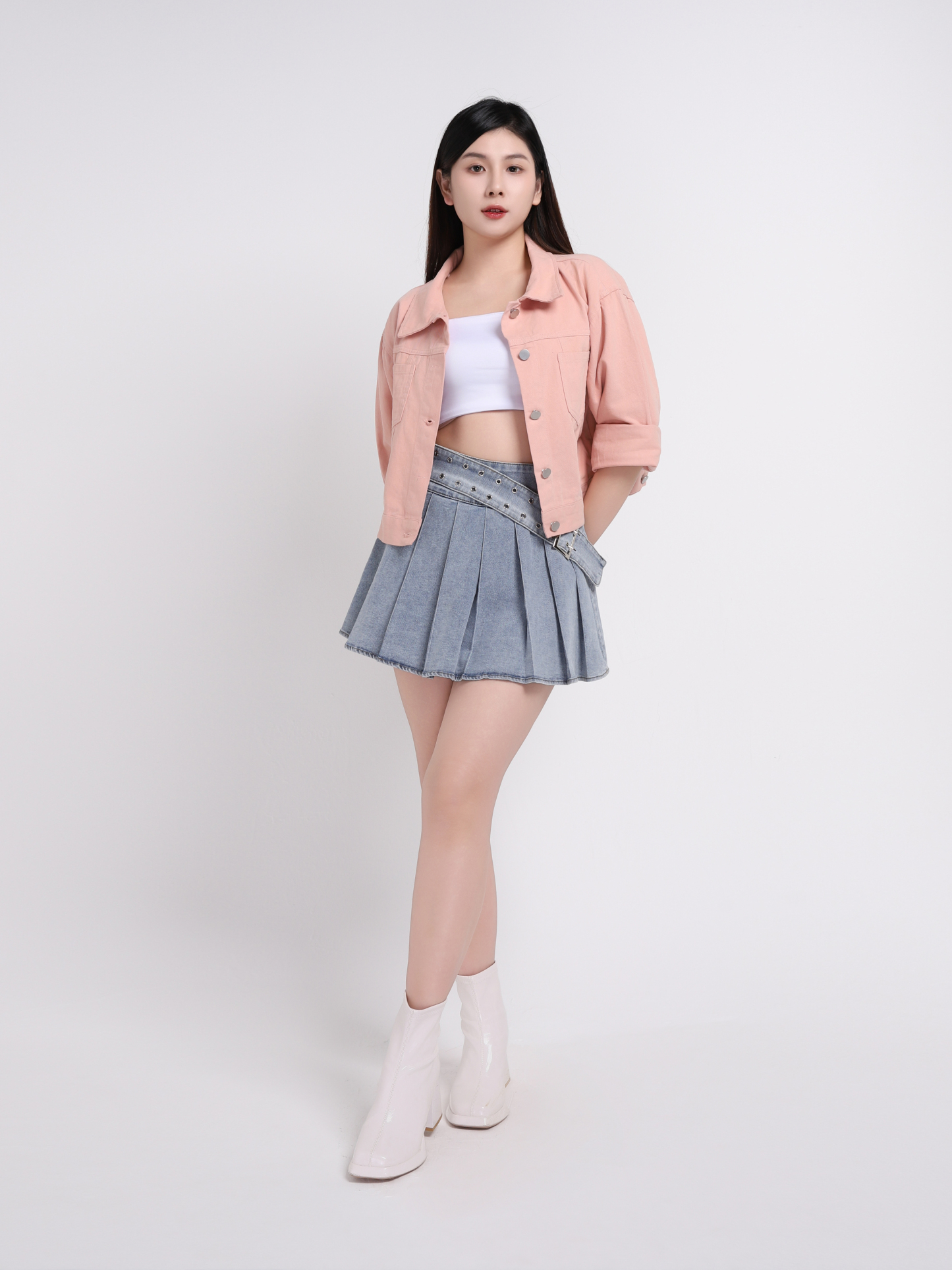 Front Button Long Sleeve Jacket 45006