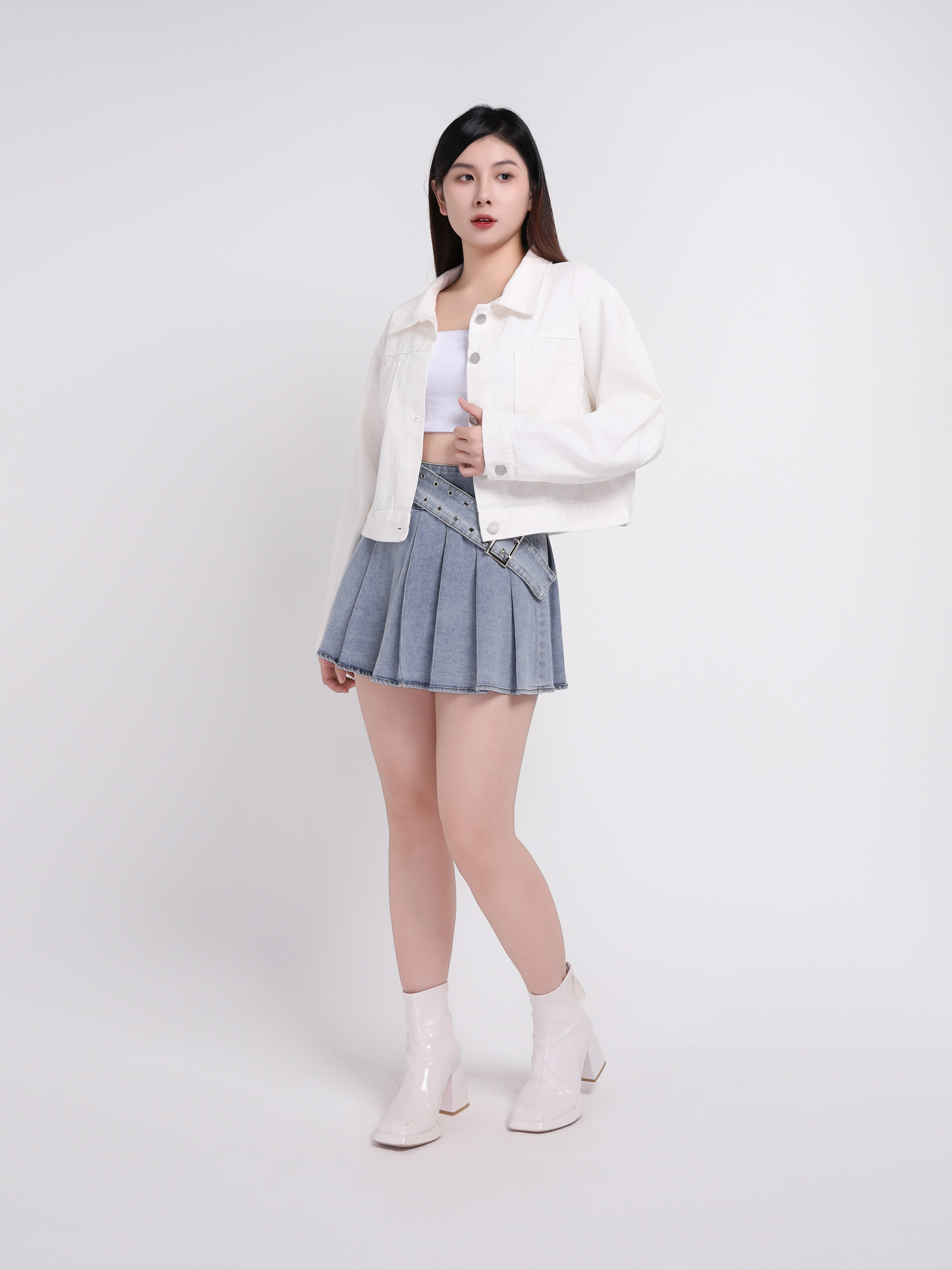 Front Button Long Sleeve Jacket 45006