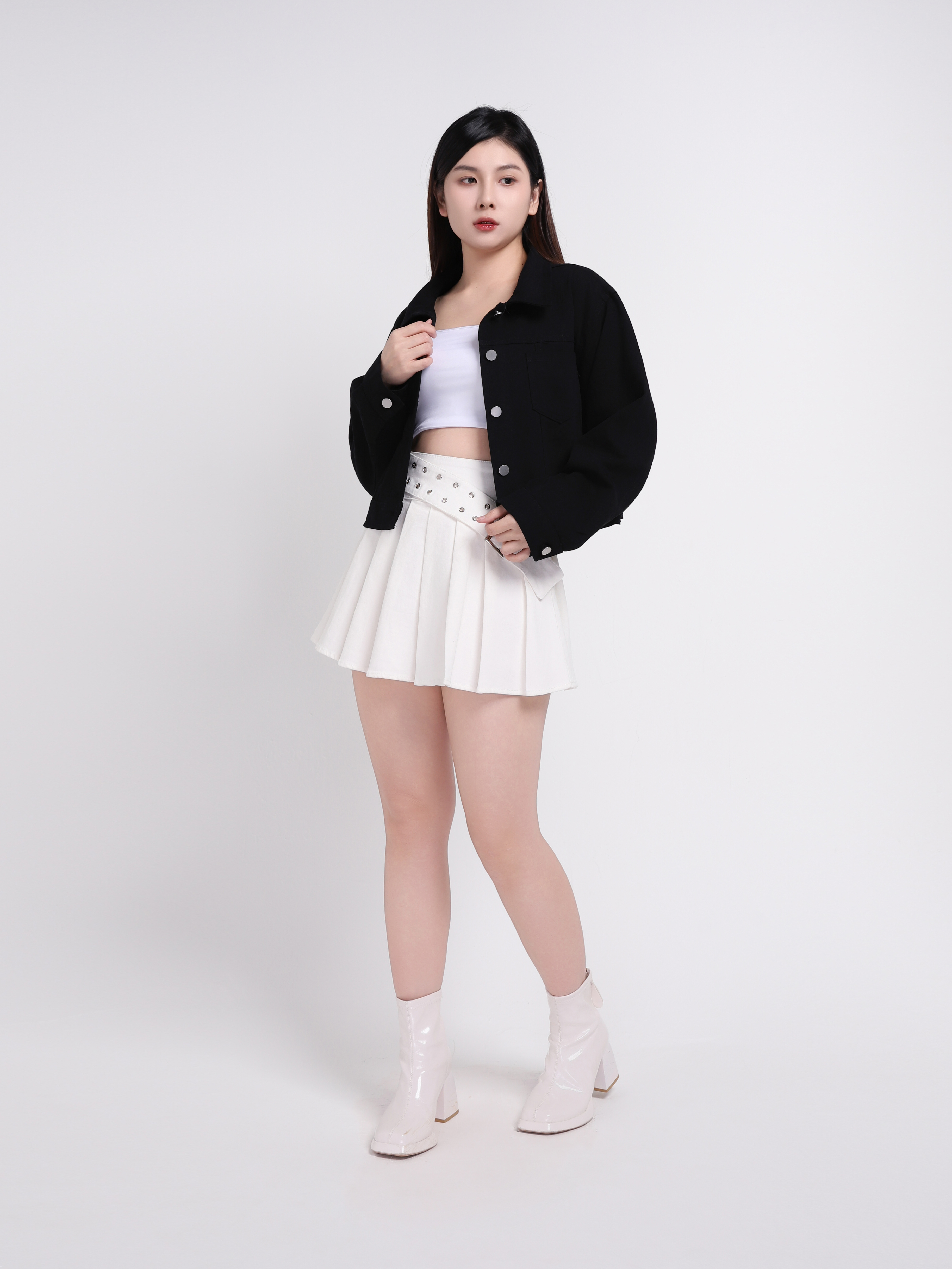 Front Button Long Sleeve Jacket 45006