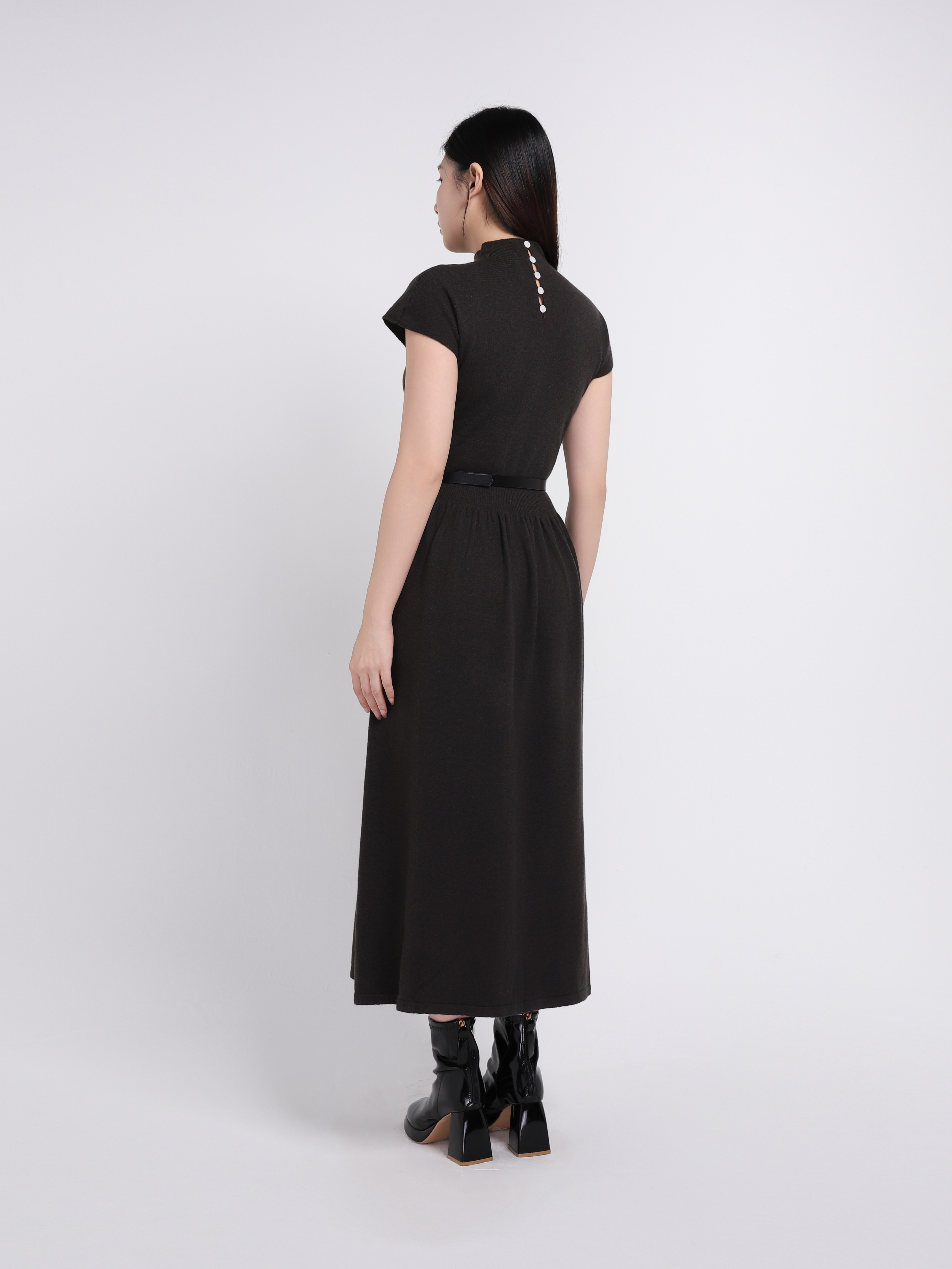 Turtle Neck Knitted Dress 45252