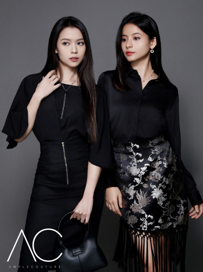 Front Zip Front Pocket Midi Skirt DJ036