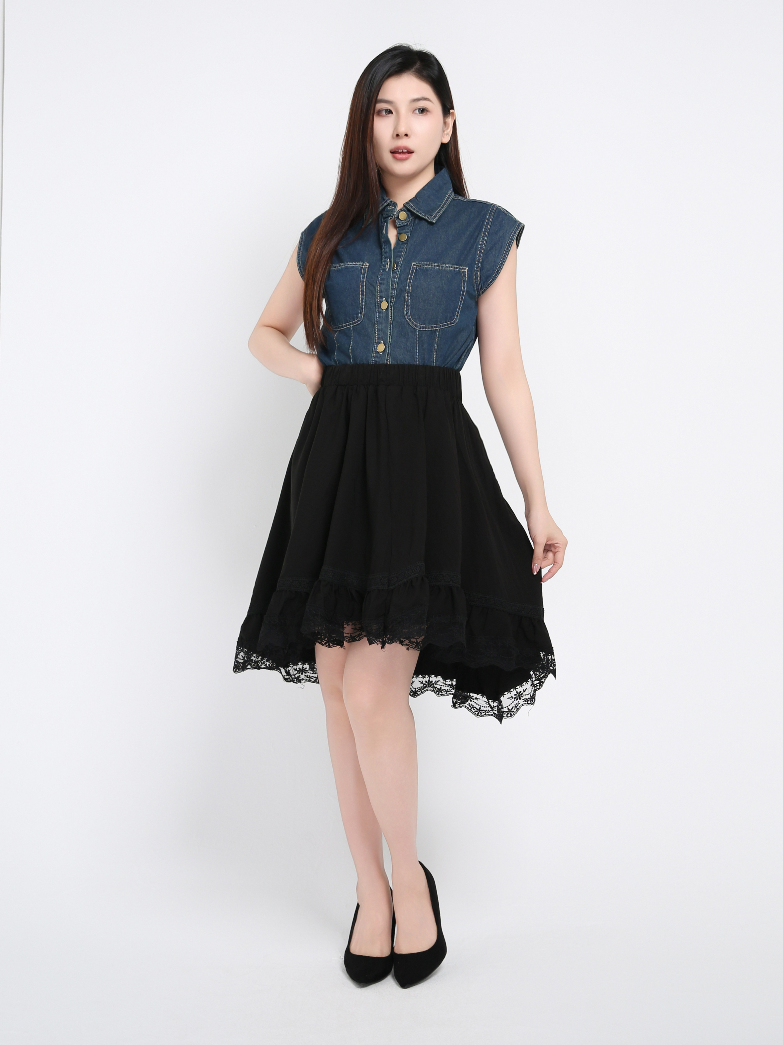 High Waist Pleated Skirt 42519