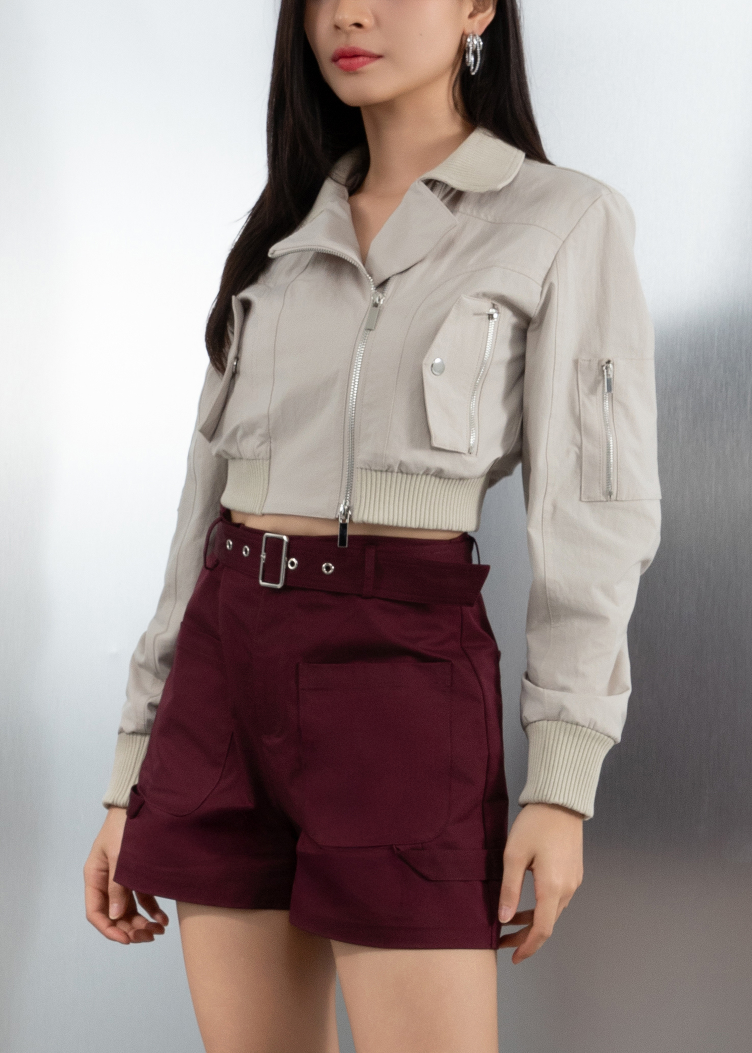 Front Zip Long Sleeve Jacket AC228