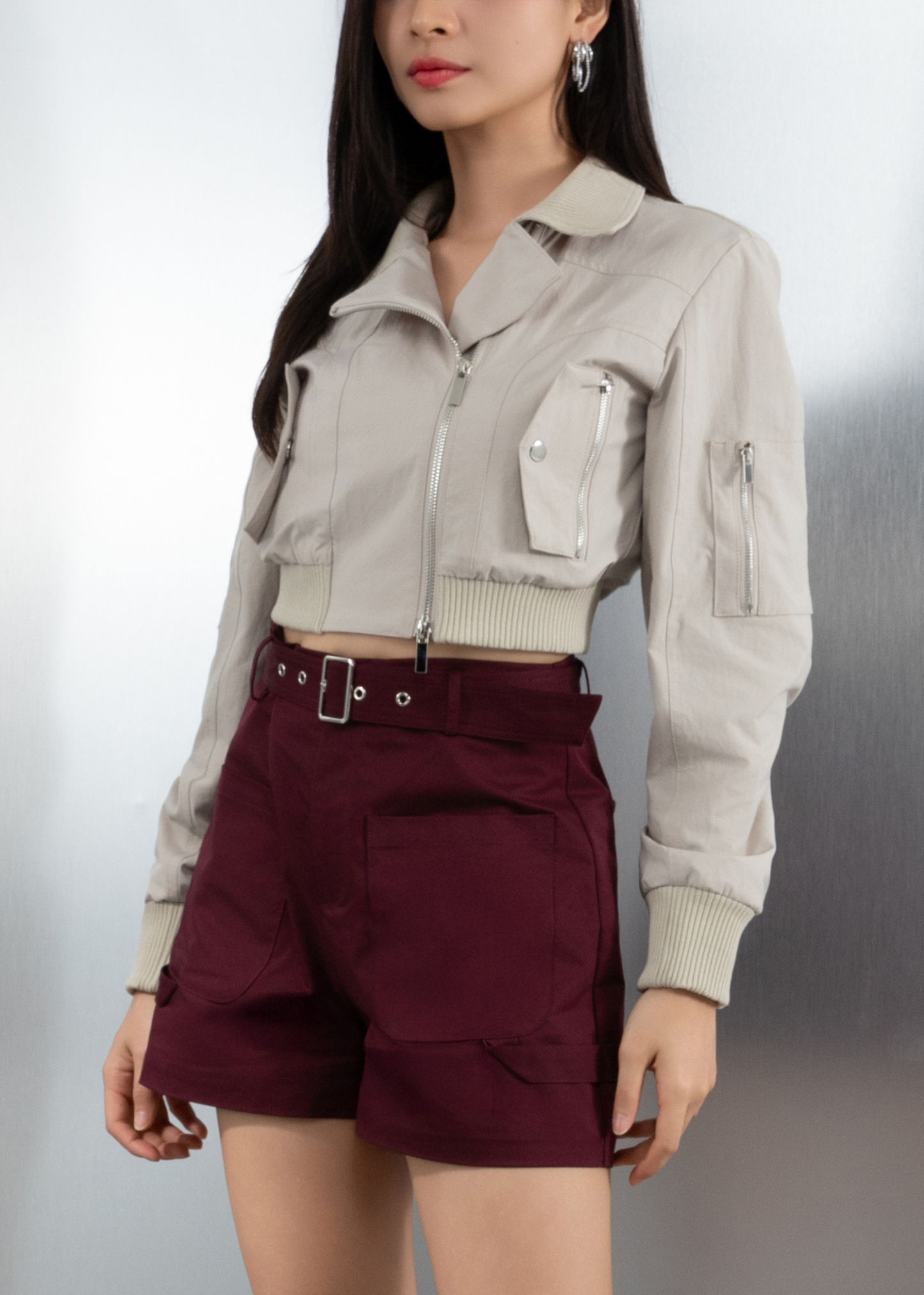 Front Zip Long Sleeve Jacket AC228