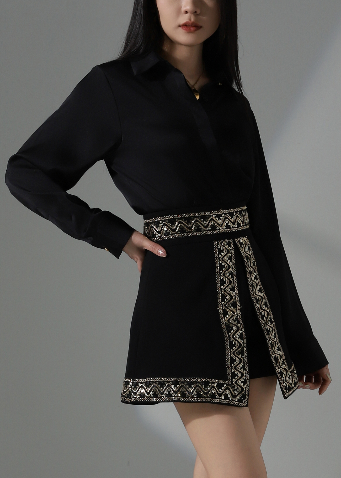 Wrap Layered Skirt Pants AC230