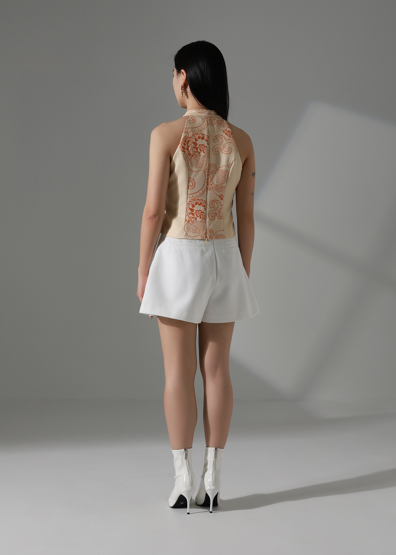 High Waist Pleated Short Pants AC217