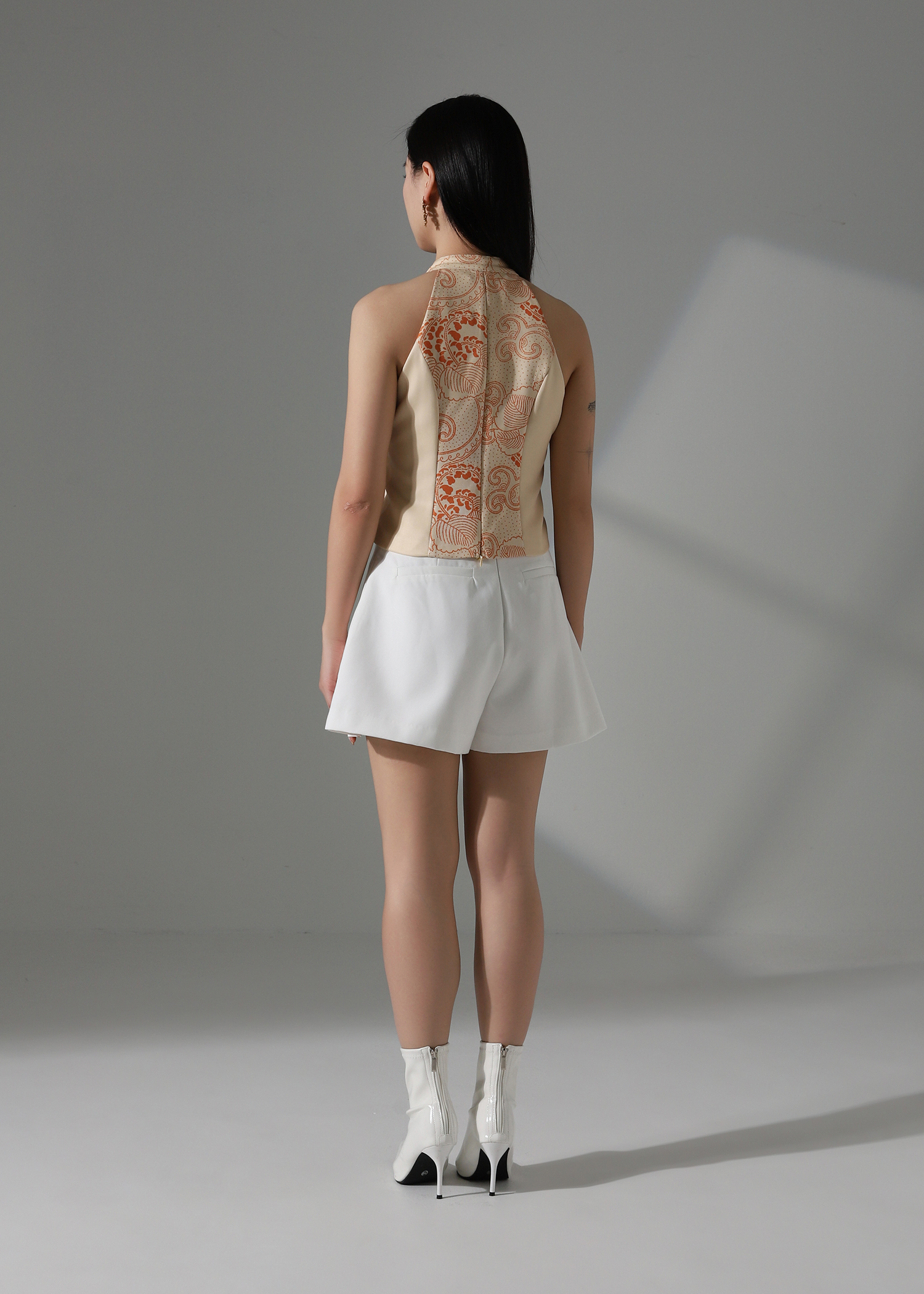 High Waist Pleated Short Pants AC217