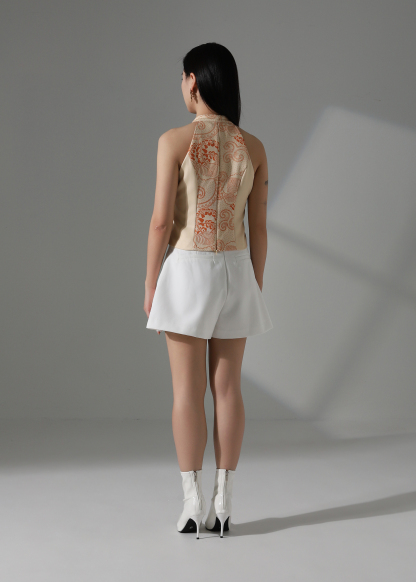 High Waist Pleated Short Pants AC217