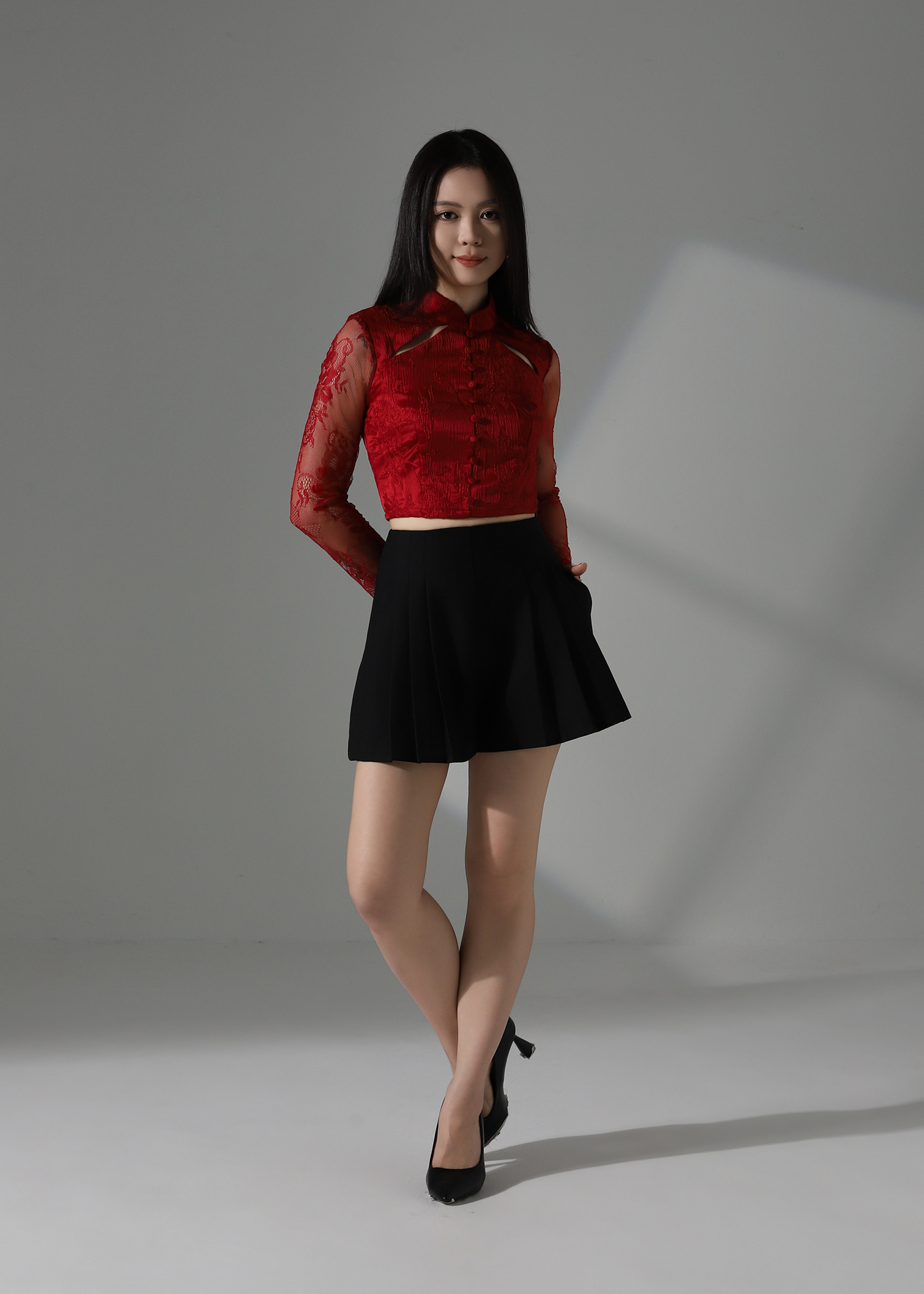 High Waist Pleated Short Pants AC217