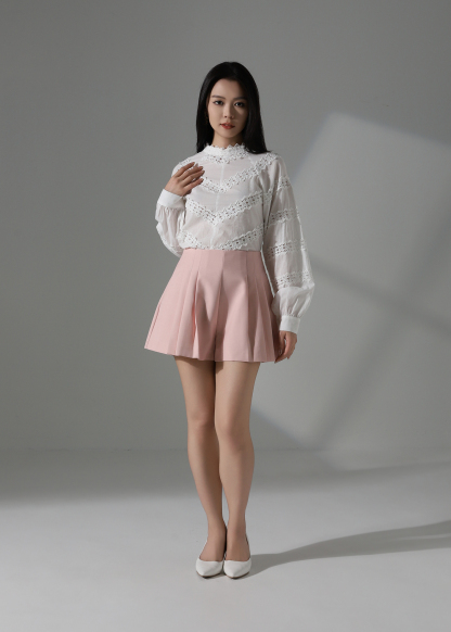 High Waist Pleated Short Pants AC217