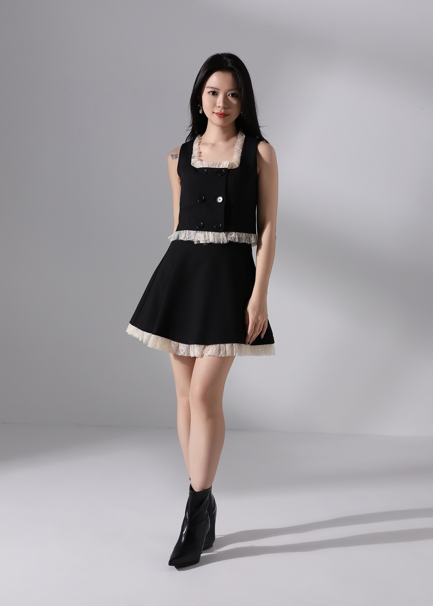 High Waist With Lace Skirt Pants AC226