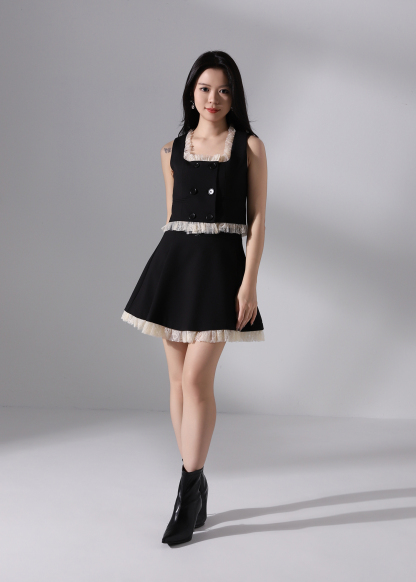 High Waist With Lace Skirt Pants AC226