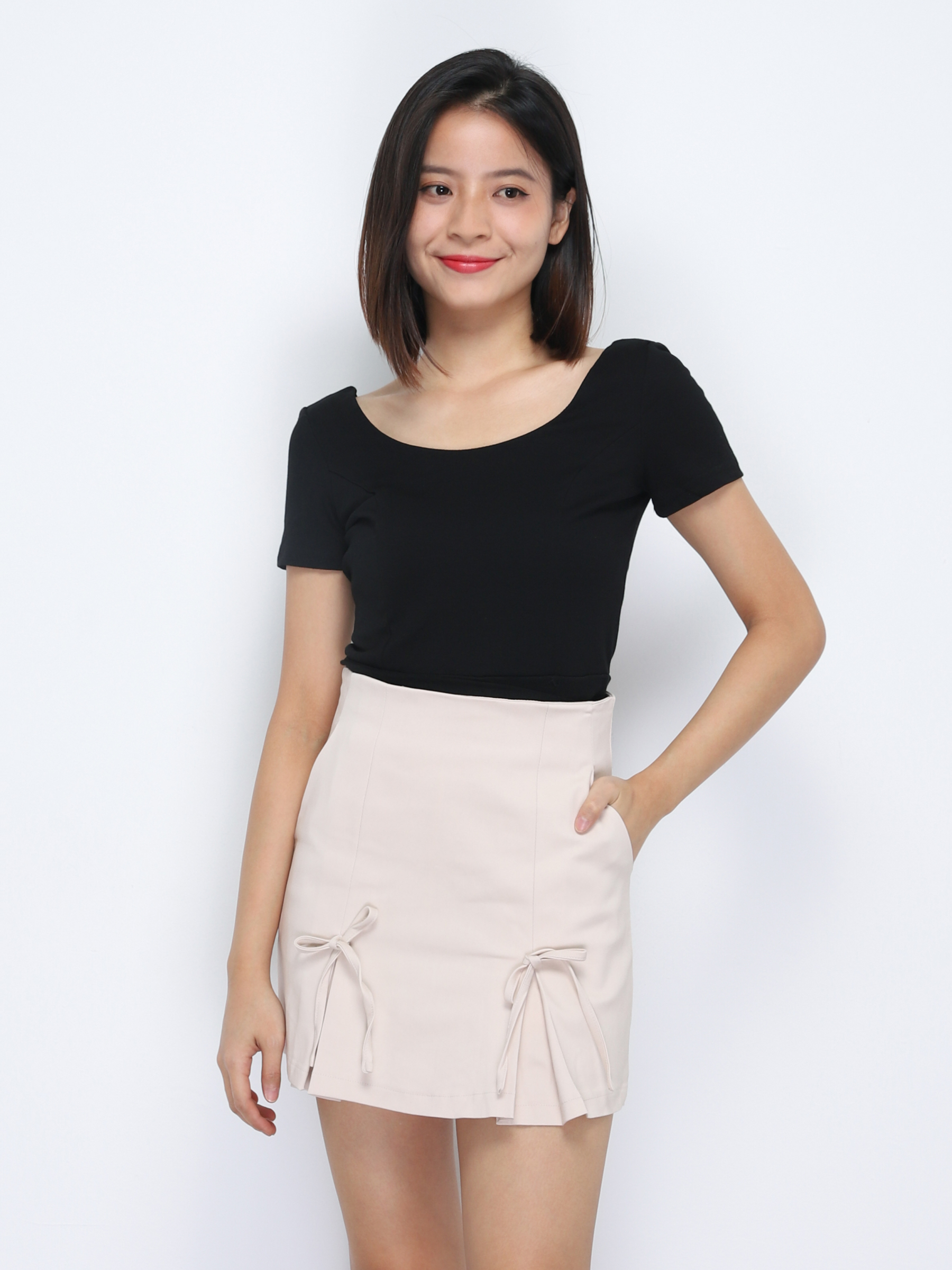 High Waist With Ribbon Skirt Pants 34655