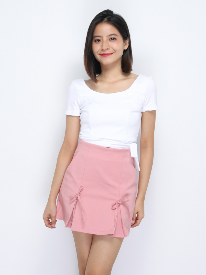 High Waist With Ribbon Skirt Pants 34655