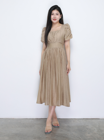 Short Sleeve Pleaetd Dress 34724